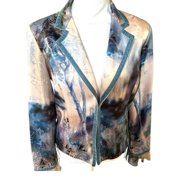 VTG. Y2K BOHO CHIC CORSET FAIRY LACE UP VELVET LINED BLAZER JACKET SZ. 8 MEDIUM - Picture 4 of 6